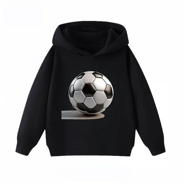 Soccer Print Childrens Hoodie Boys and Girls Clothing Autumn Winter Warm Fashionable Hooded Sweatshirt 260317