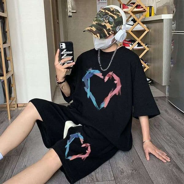 Waffle Knit Sports Suit For Men Summer Trendy Brand T Shirt And Shorts Two Piece Set Large Size Casual Outfit Sportswear Set Running Set Leisure Suit