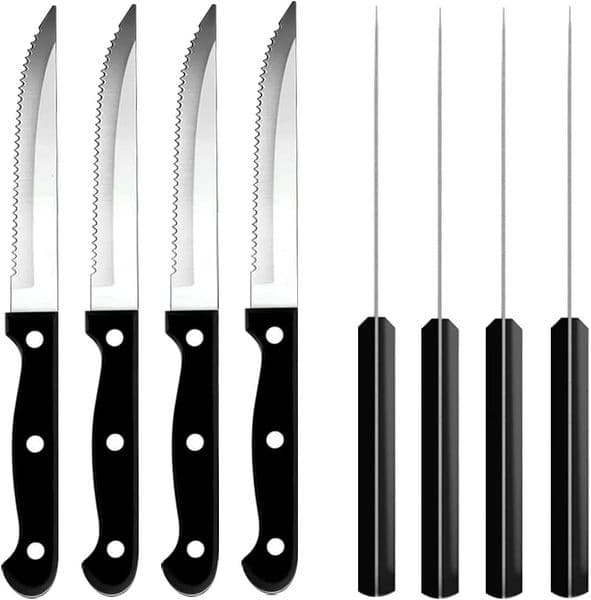 116pcs Steak Knife Stainless Steel Sharp Serrated Dinner Knives BBQ Restaurant Cutlery Cut Meat Bread Fruit 260410BJ