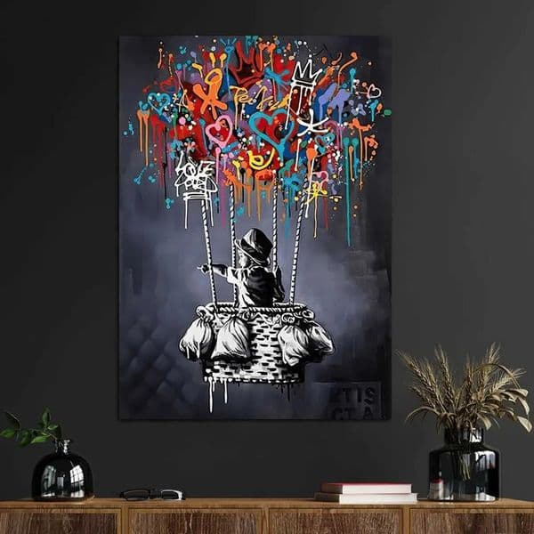 Designer Ic art Abstract Banksy Street Graffiti Wall Art HD Canvas Print Poster Home Living Room Bedroom Decorationxj Shipping 17