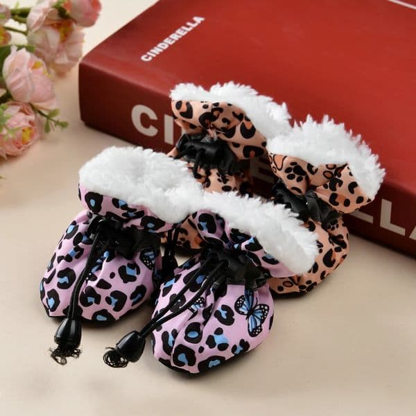 Thicken Winter Small Dogs Shoes Reflective Waterproof Puppy Snow Boots Antislip Soft Sole Pet Footwear Chihuahua Pug Supplies 260331