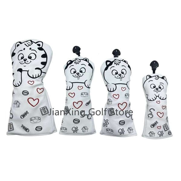 Golf kitten pattern cover Driver Fairway Wood Covers Pu Leather 26Y0408