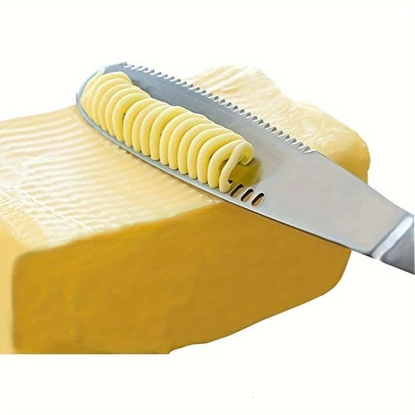 Stainless steel butter spreader - A metal butter knife that can also be used as a reusable cheese spreader 260409