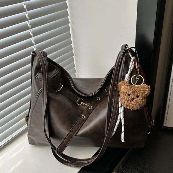 Retro Large Capacity Womens Tote Bag Fashionable Casual Double Shoulder Backpack for Autumn Winter Arrival Trendy Handbags 260409BJ