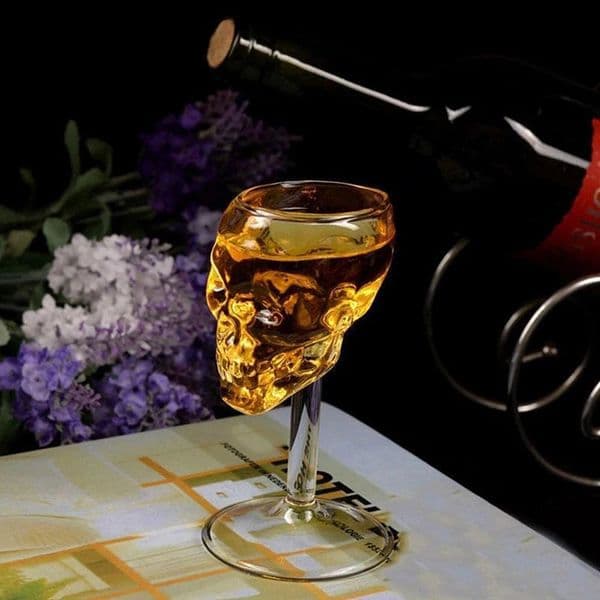 Transparent Beer Wine Cup Bottle Glass Skull Cup Red Wine Sober Kitchen Accessories High Cocktail Glasses Bar Decoration 260409