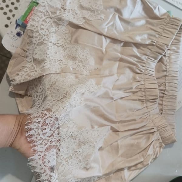 Y2k Coquette Lounge Slip Pajamas Shorts French Knickers Women Satin Silk Shorts Vintage Lace Trim Mini Micro Shorts Bottoms 260409