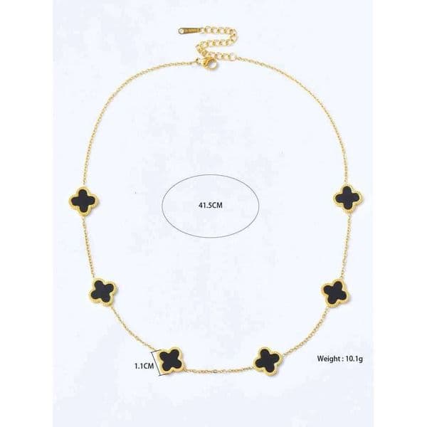 Vanly Bangle Designer Four-Leaf Clover Necklace Luxury Brand Elegant Minimalist Stainless Steel 18K Gold Plated Single-Sided Pearl Necklace Collarbone Chain 610
