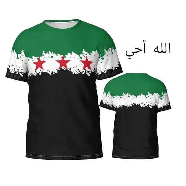 Bestseller New Freedom Flag 3D Printed Short Sleeve T-Shirt Syria Supporter Daily Men's Clothing T Shirts Fan Gift Clothes Top Ddmysat