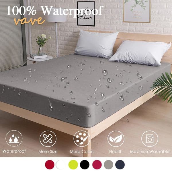 100 Waterproof Solid Bed Fitted Sheet Nordic Adjustable Mattress Covers Four Corners with Elastic Band Multi Size Bed Sheet 260408
