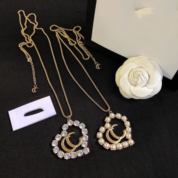 designer necklace women retro vintage pearl letters charm pendant necklaces gold jewelry woman valentines day gift party daily outfit