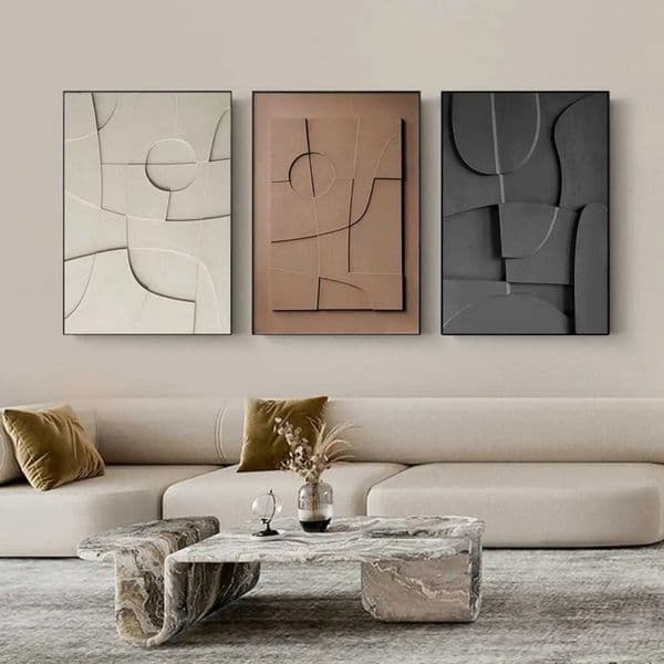 Designer art Nordic Geometric 3D Effect Canvas Painting Large Wall Art Abstract Line Aesthetic Poster And Prints Living Room Home Decor Ral Free Shipping 8