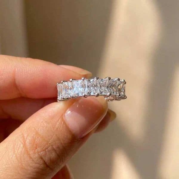 925 Sterling Silve Gorgeous Promised Rings Love Wedding Jewelry Full Paved Square Crystal Zircon Elegant Women Engagement Ring J260411