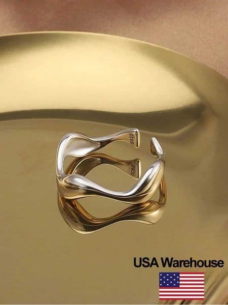 925 Sterling Silver Simplicity Classic Wave Adjustable Ring For Women Engagement Wedding Luxury High Quality Fine Jewelry J260411