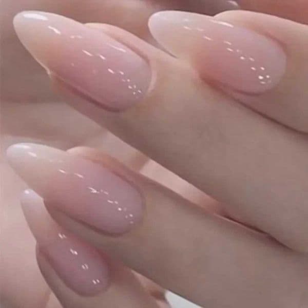 24Pcs Wearable False Nails with Glue Simple French Pink Ballerina Fake Nails Detachable Full Cover Nail Tips Press on Nails X260411 X260411