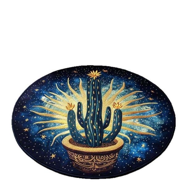2026 perfume New New Quilted Round Floor Mat Cactus cologne Pattern Digital Printing Non-Slip Home Decor Area Rug Direct Factory Wholesale D