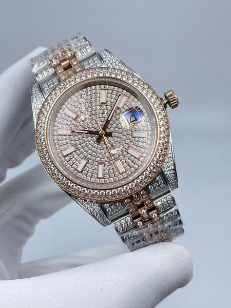 men's wrist Watches 41mm Diamond Dial Diamond Bezel 126331 126300 Mechanical Automatic Two Tone Rose Gold Stainless Steel straps mens watch Factory Maker