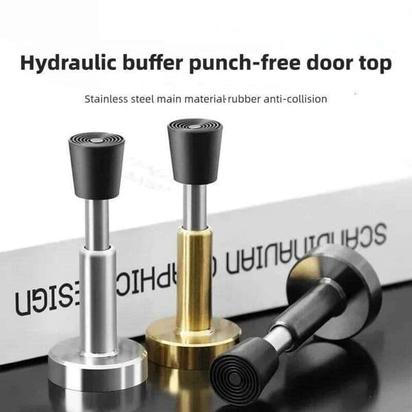 Silent Hydraulic Buffer Stopper Anti-Collision No-Drill Entry Glass Holder Smooth Operation Door Closer for Home Safet