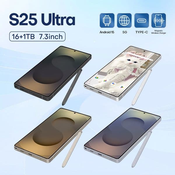 New S25Ultra Snapdragon 8 Gen3 10-core 7.3-inch perforated screen resolution 1440*3200 Original 5G smartphone 72MP+108MP battery 8000mAh Android 15.0 OTG fast charging thumbnail 2