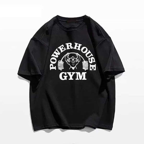 Powerhouse Gym Print T-Shirts Spring Summer Women Daily Casual Loose Cotton Clothing Harajuku Letter Appliques Women Tees H260411