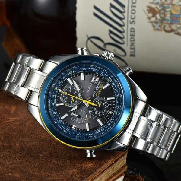 Luxury watches, high-quality watches Hot Selling Mens Steel Band Leather Strap Quartz Multifunctional 6-Hand Hand