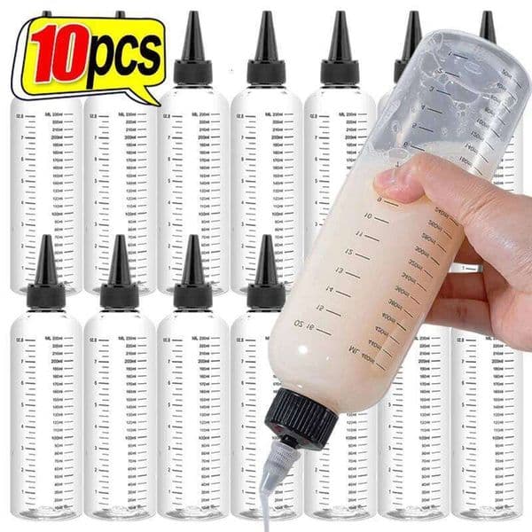10/1PCS Plastic Squeeze Bottle Reusable Sauce Oil Dispenser Hair Dye Empty Liquid Container Bottles Kitchen Gadgets Tool