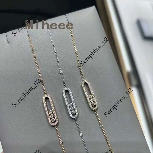 High quality dynamic diamond pin chain V gold bangle jewlery for women move 3 color designer bracelet accessorie christmas gift no box
