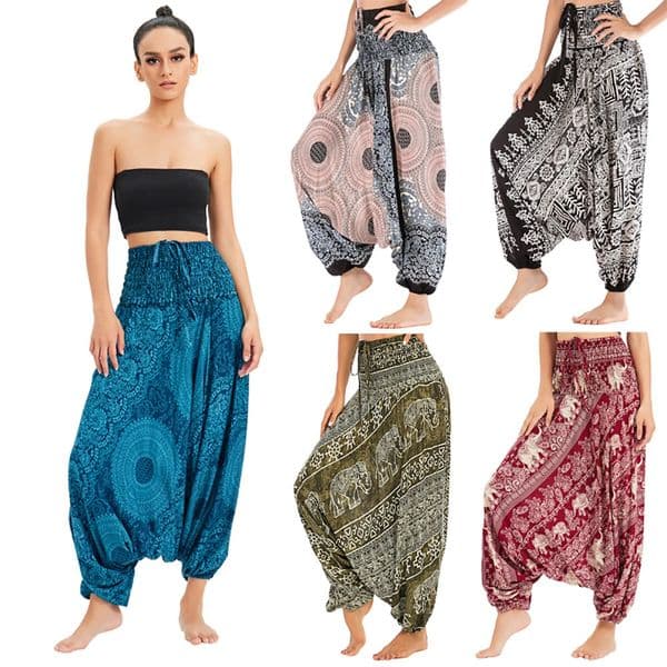 Bohemian Pants Women Pantalones Mujer Hippie High Waist Rayon Harem Baggy Boho Yoga Beach Wear Pour Femme Calca Feminina Printed 260410BJ