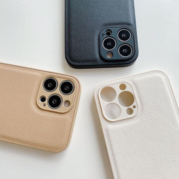 Solid Color Leather Compatible with iPhone 13 Pro Max Phone Case 12 Apple 11 Silicone XR/X Full Coverage 14 Cross-Border 15