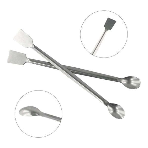 2Pcs Stainless Steel Lab Sampling Spatula 20cm Double End Reagent Spoon Chemistry / Dental Experiment Hand Tool