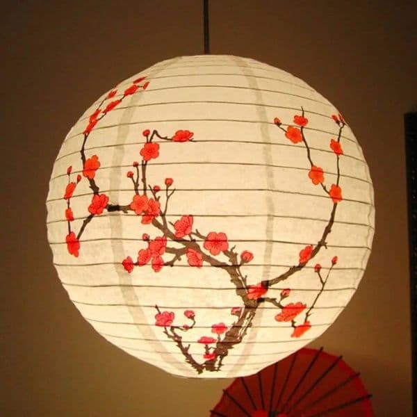Home Decoration Mid-Autumn Hanfu Matching Festival Party Gifts Round Lamp Flower Paper Lantern Lampshade