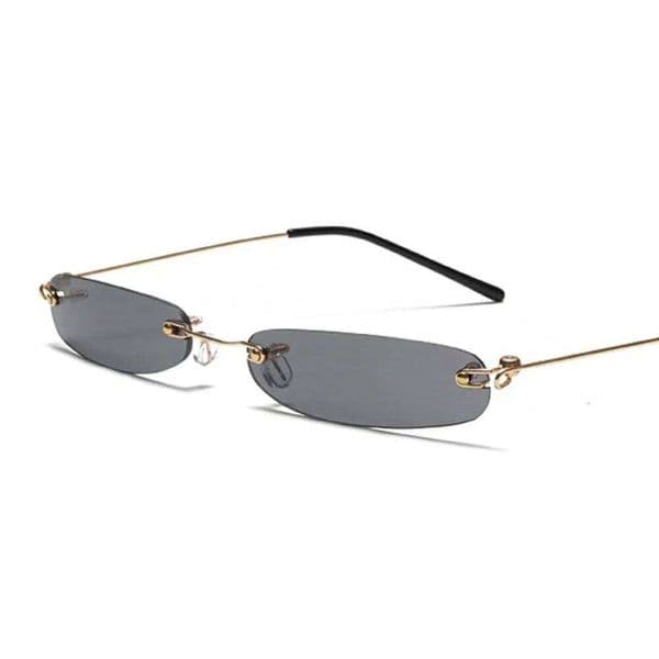 XaYbZc Narrow Sunglasses Men Rimless Summer 2025 Red Blue Black Rectangular Sun Glasses For Women Small Face Hot Selling 26W0411