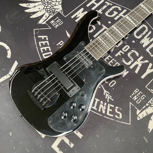 5-string electric bass guitar, classic bright black design with fixed bridge guitars, beginner-friendly dual-purpose guitarra, fast shipping