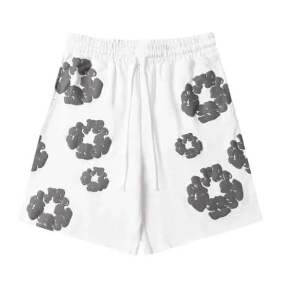 Denimlys Shorts Casual Wreath Foam Graphic Shorts Tearsshort Kapok Puff Beach Pants Breathable Trend Quick Drying Drawstring Knee Length Denimlys Tearshortw B04