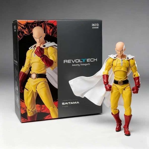 Original Kaiyodo One Punch Man Articulated Action Figure Model Toys Saitama Amazing Yamaguchi Revoltech Saitama Anime Collection S260411
