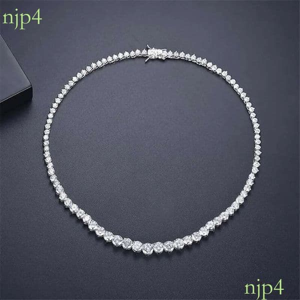 2026 Top Sell Bride Tennis Necklace Sparkling Luxury Jewelry 18K Gold Fill Round Cut White Topaz CZ Diamond Gemstones Ins Women 16inch Pendant For Lover Gift