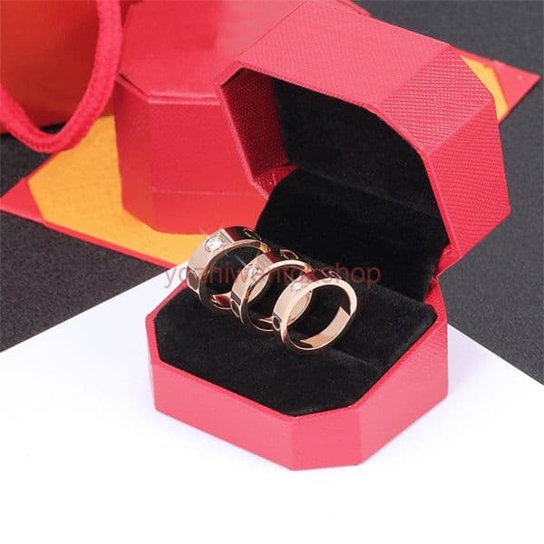 designer rings carter love ring cartire Gold Plated Card Ring Fashion Electroplated Couple Rings Diamond Three Stainless Steel cartiierr cartiiers