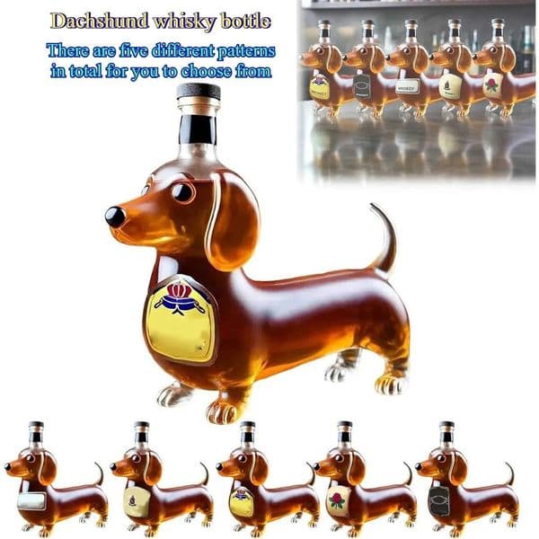 2026 Luxury Designer Decor Dachshund 3D Whiskey Decanter Sculpted Glass Wiener Dog Bar Office Decoration Room For Home Free Shipping Shipping