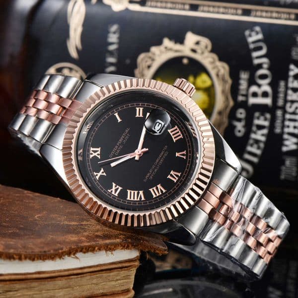 Luxury watches, high-quality watches Laojia Daily Log Tooth Ring Roman Numerals Train Track Quartz Hot Sale al 118075