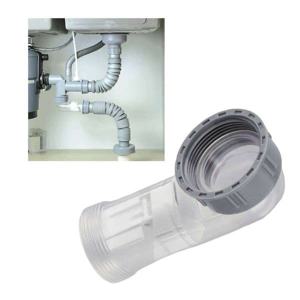 1pc Sink Hose 45mm For Kitchen Transparent Deodorizing Elbow Check Valve Lateral Side Drain Pipe Replacement Accessories