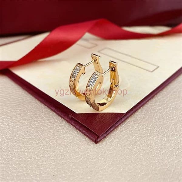designer earrings carter love earring cartire Horseshoe Earrings Fashion Diamond Inlaid Full Couple Stud Cross cartiierr cartiiers
