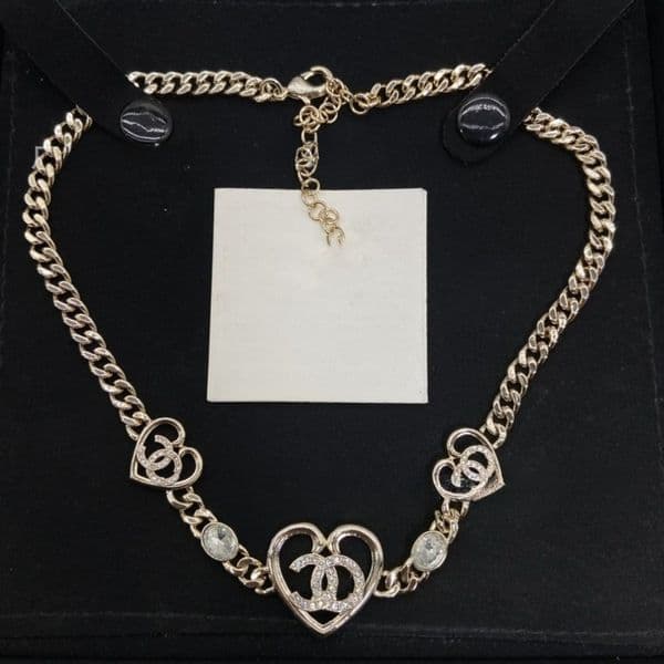 Fashion Letter Heart Pendant Necklace Designer Women Choker Brand Pearl Necklace 18K Gold Plated Jewelry