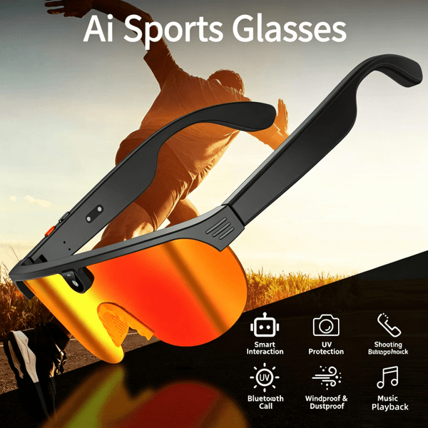G5 Intelligent Eyewear with Integrated 8MP Cam & BT Connectivity for Audio/Video Capture