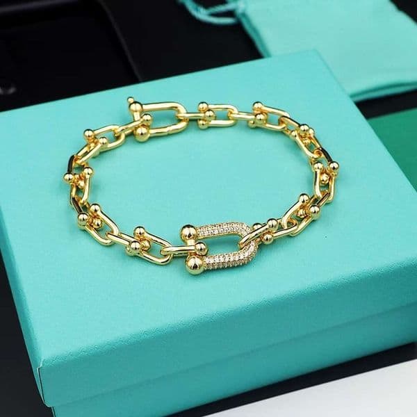 Bracelet Designer Bracelet Women Men Copper U Link Chain Bracelet 18 Styles Zircon Inlay Luxury Fashion Jewelry 17cm+ Length Daily Wear Party Wedding Gift For Her