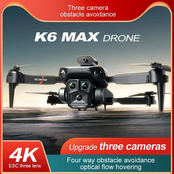 K6 MAX Triple Camera 4K Aerial Drone Four-Sided Obstacle Avoidance Remote Control Aircraft Optical Flow Positioning Quadcopter Kuhangxin 2612