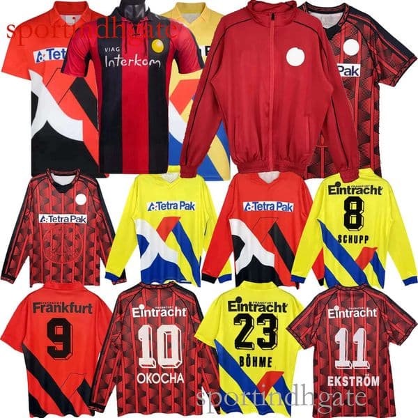 1983 84 1990 91 1993 94 95 96 1997 1998 1999 2000 Retro classic Frankfurts Soccer jerseys Eintracht Fjortoft Heldt SCHUPP BOHME EKSTROM OKOCHA Football Shirt