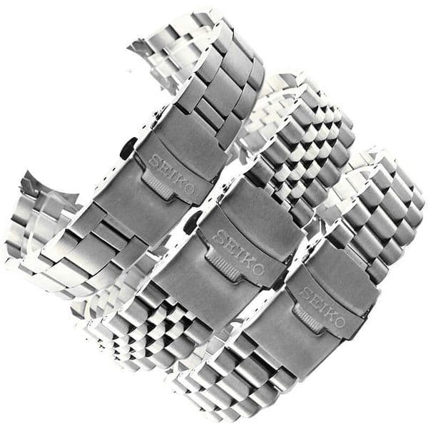 SKX007 009 Five Bulls Stainless Band 20 22mm Diving Three-Bead Safety Buckle Strap Fine Steel Watch Chain