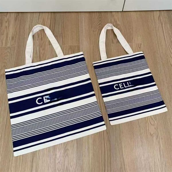 Home Summer Limited Edition Blue and White Striped Tote Bag Minimalist Style Canvas Bag Shopping Bag Eco-friendly and Beautiful branddesign_CRNU