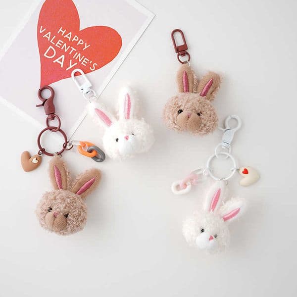 Instagram Rabbit Cute Keychain Cartoon Doll Student Bag Pendant Plush Rabbit Car Keychain S260411
