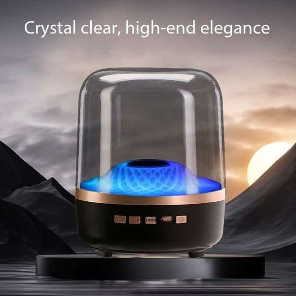2026 New 4th Gen Colorful Glass Bluetooth Speaker Mini Wireless Subwoofer HiFi Stereo Sound RGB Breathing Light Desktop Home Audio