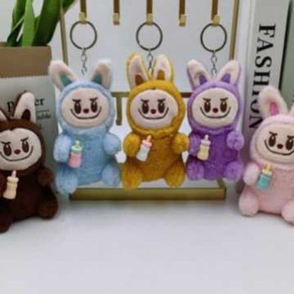 Cute Labubu small pendant plush toy doll bag keychain doll S260411